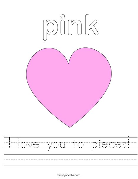 Pink Heart Worksheet