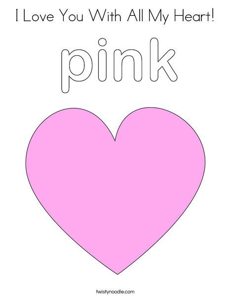Pink Heart Coloring Page