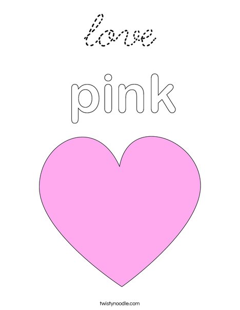 Pink Heart Coloring Page