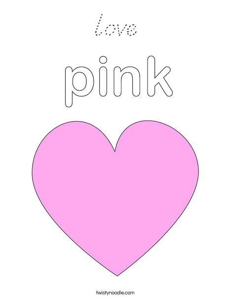 Pink Heart Coloring Page