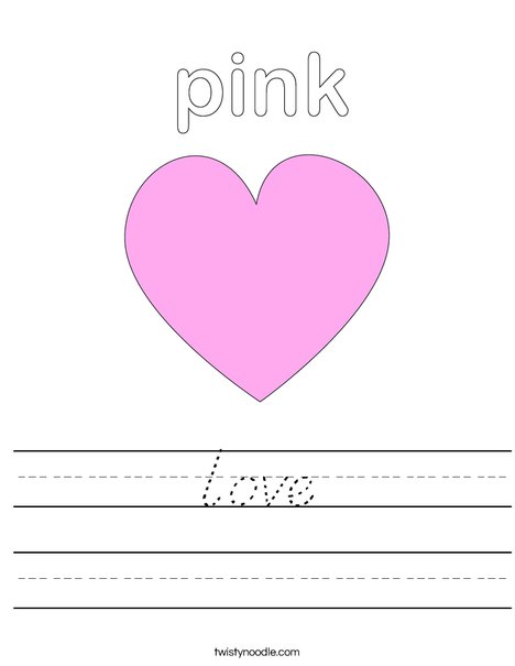 Pink Heart Worksheet