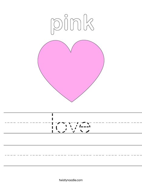 Pink Heart Worksheet