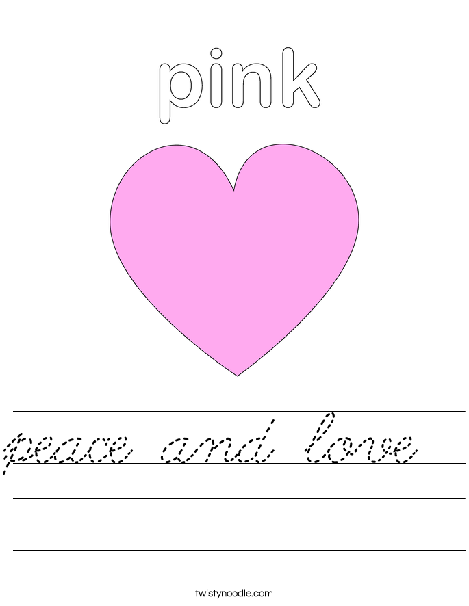 peace and love Worksheet