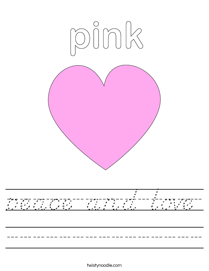 peace and love Worksheet