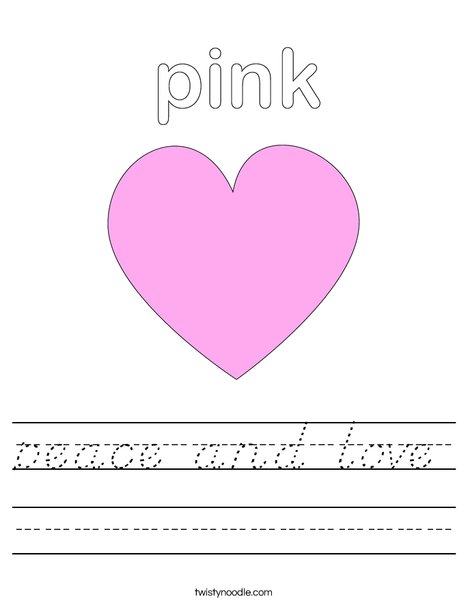 Pink Heart Worksheet