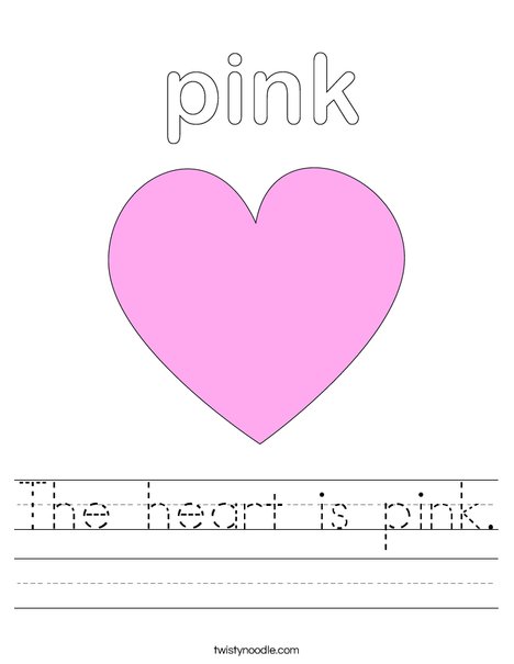 Pink Heart Worksheet