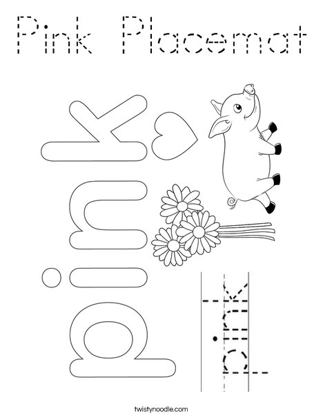Pink Placemat Coloring Page