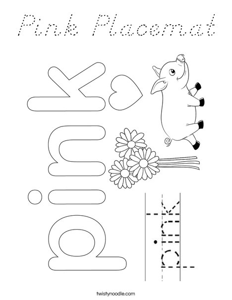 Pink Placemat Coloring Page