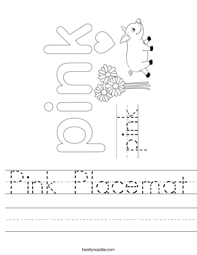 Pink Placemat Worksheet