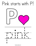Pink starts with P Coloring Page