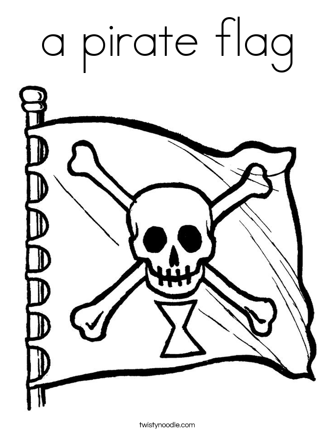 a pirate flag Coloring Page Twisty Noodle