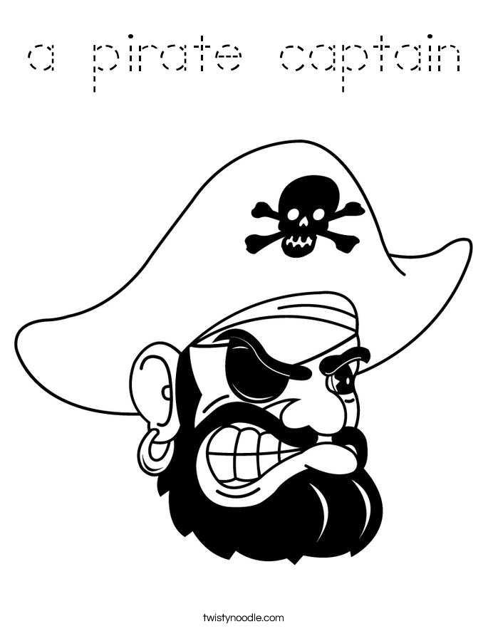 a pirate captain Coloring Page