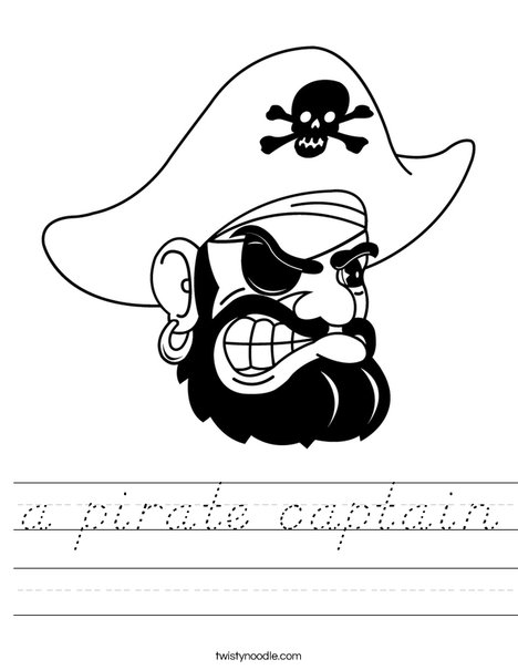 Pirate Head Worksheet