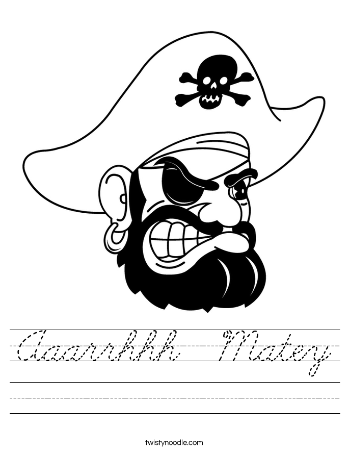 Aaarrhhh  Matey Worksheet