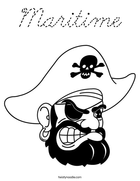 Pirate Head Coloring Page