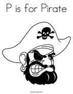 P is for Pirate Coloring Page