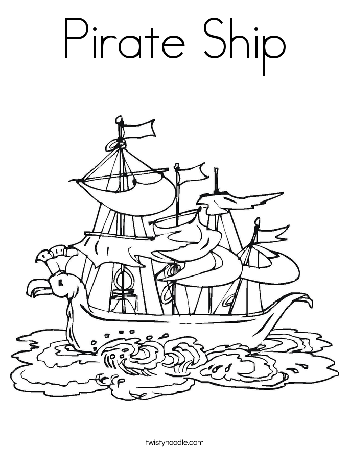 Pirate Ship Coloring Page Twisty Noodle Pirate Ship Coloring Page Twisty Noodle