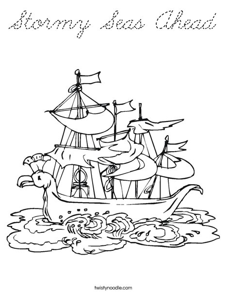 Pirate Ship Coloring Page