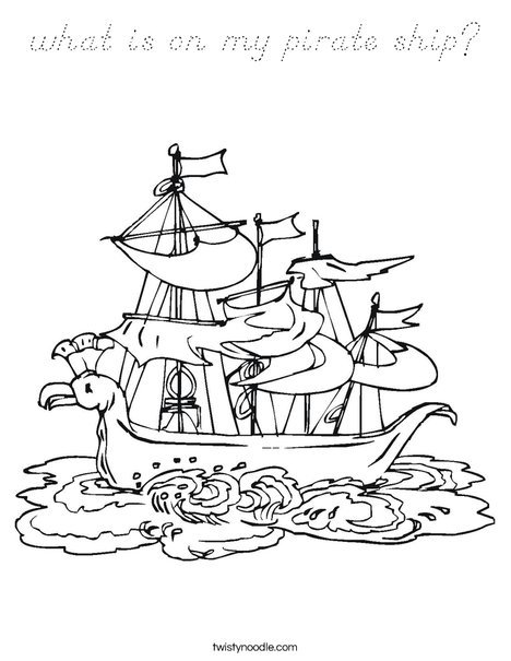 Pirate Ship Coloring Page