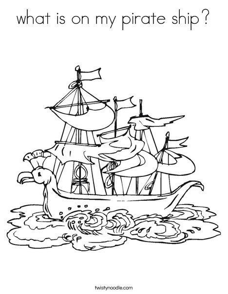 Pirate Ship Coloring Page