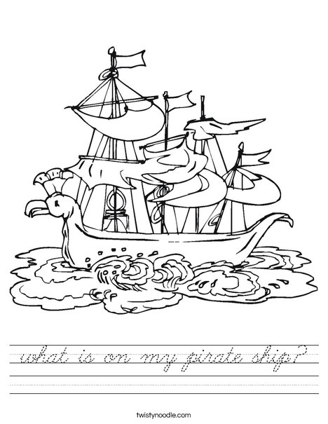 Pirate Ship Worksheet