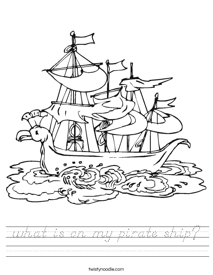 what is on my pirate ship? Worksheet