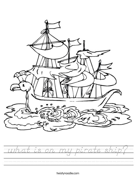Pirate Ship Worksheet