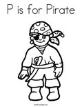 P is for Pirate Coloring Page