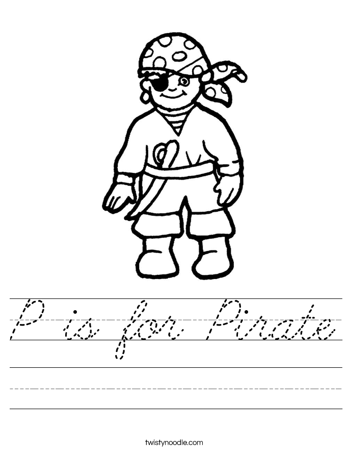 P is for Pirate Worksheet