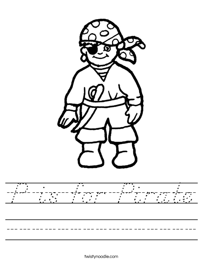 P is for Pirate Worksheet