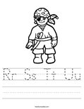 Rr Ss Tt Uu Worksheet