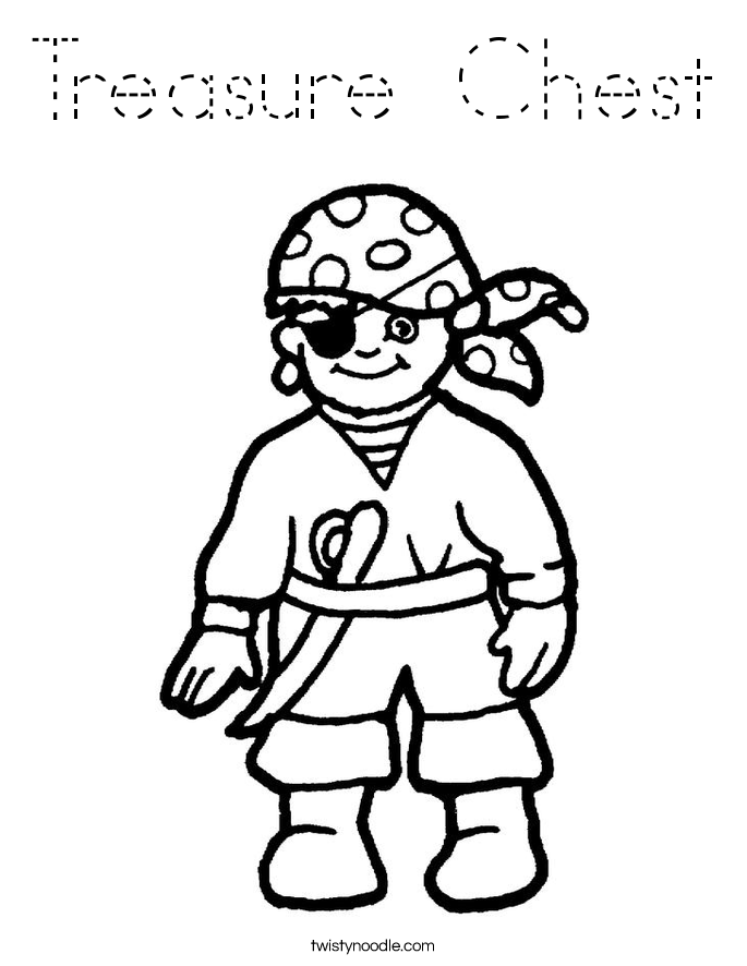 Treasure Chest Coloring Page