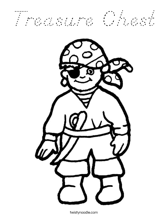 Treasure Chest Coloring Page