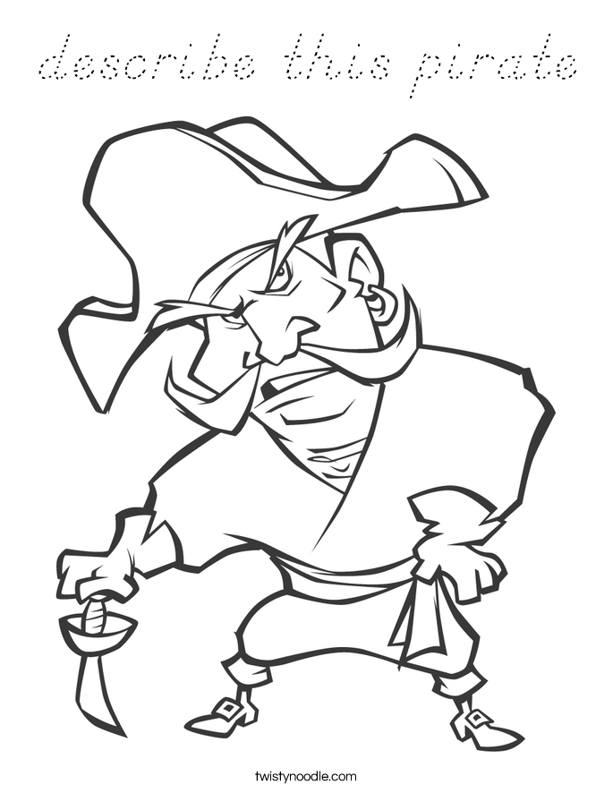 describe this pirate Coloring Page