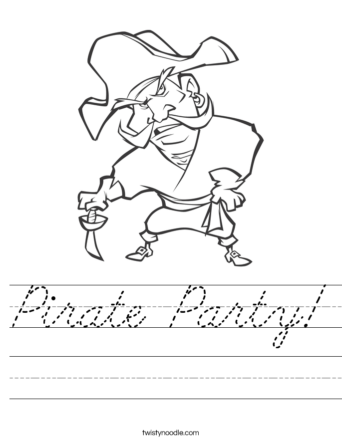 Pirate Party! Worksheet