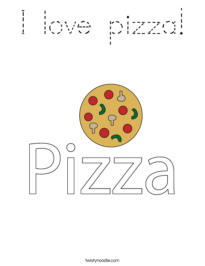 I love pizza! Coloring Page