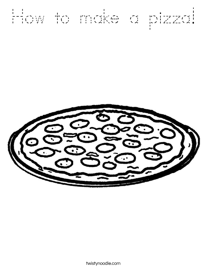 How to make a pizza! Coloring Page