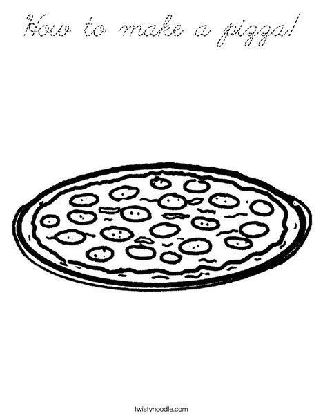 Pizza with Pepperoni Coloring Page
