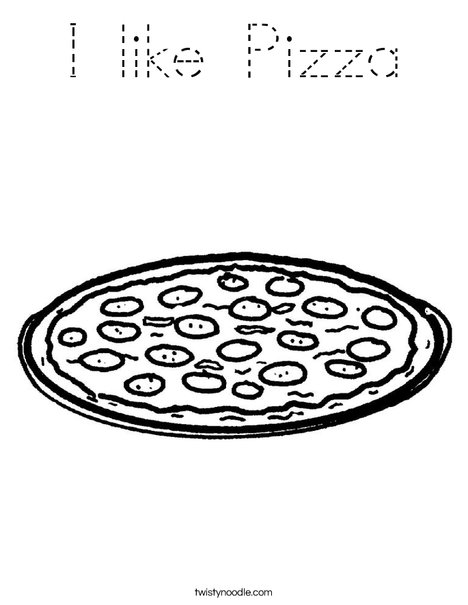 Pizza with Pepperoni Coloring Page