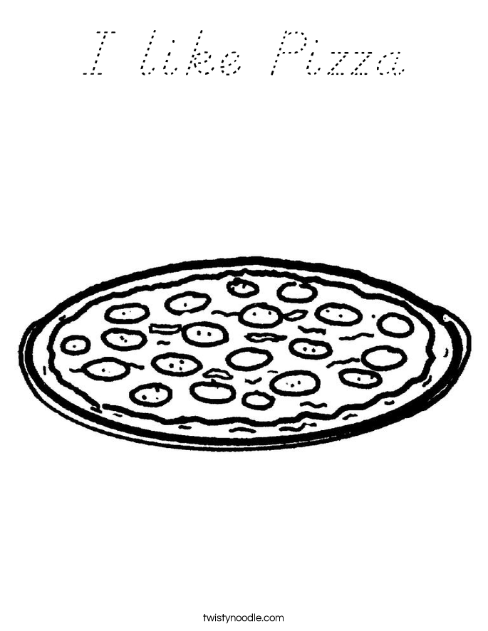 I like Pizza Coloring Page