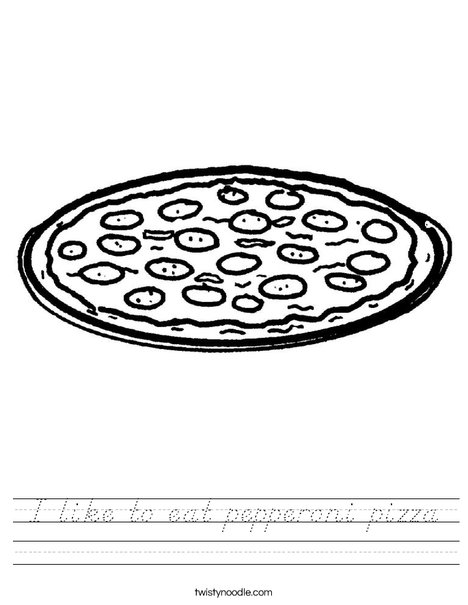 Pizza with Pepperoni Worksheet
