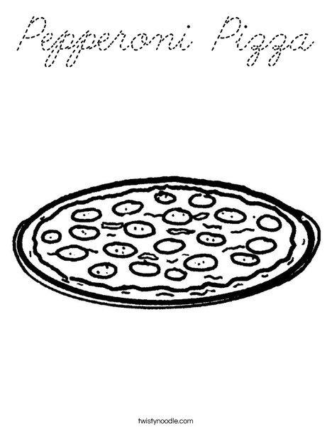 Pizza with Pepperoni Coloring Page