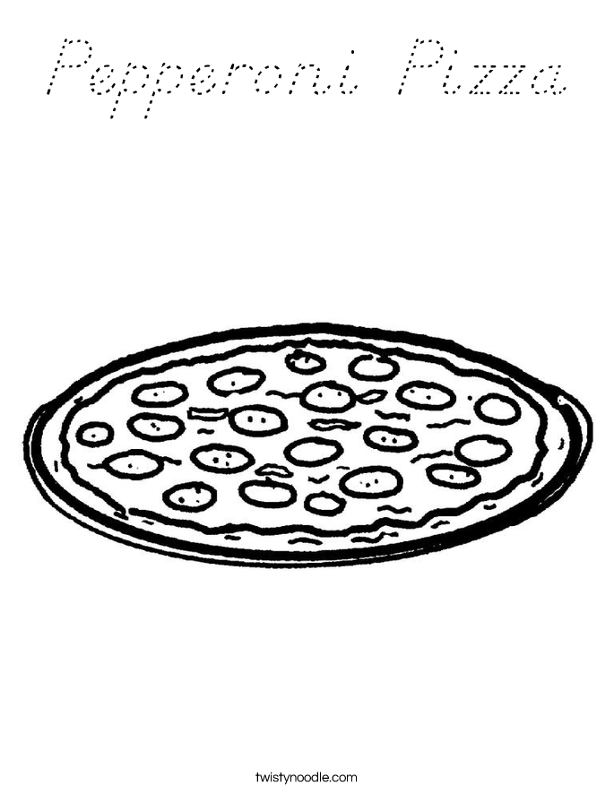 Pepperoni Pizza Coloring Page