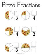 Pizza Fractions Coloring Page