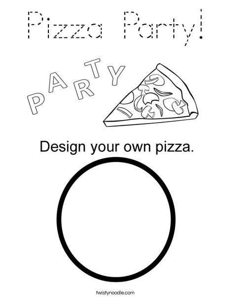 Pizza Party Coloring Page