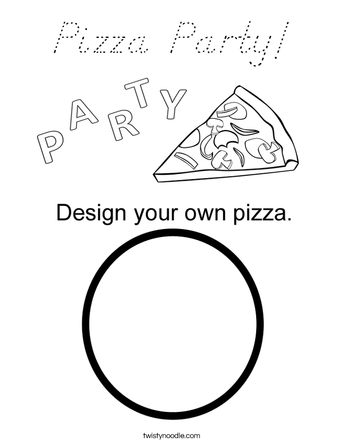 Pizza Party! Coloring Page