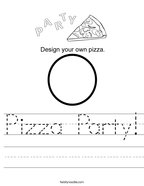 Pizza Party Handwriting Sheet