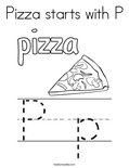 Pizza starts with P Coloring Page