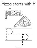 Pizza starts with P Coloring Page