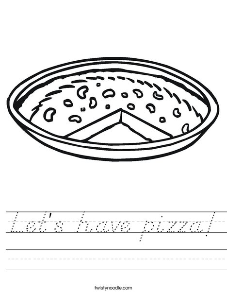 Pizza Pie Worksheet